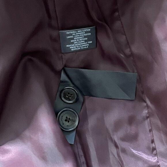 Liz Claiborne Double Breast Mid Length Trench Coat Black Size S - Picture 5 of 6